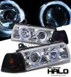 BMW E36 Coupe 3 Series 1992-1998 Clear Halo Projector Headlights and Smoked Corner Lights Set