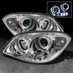 Chevy Cobalt 2005-2010 Clear Dual Halo Projector Headlights with LED