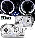 Chrysler 300 2005-2008 Clear Halo Projector Headlights with LED