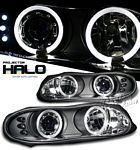 Chevy Camaro 1998-2002 Black Dual Halo Projector Headlights with LED