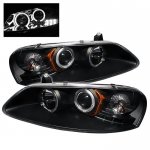 Chrysler Sebring 2001-2003 Black Dual Halo Projector Headlights with LED