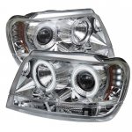 2004 Jeep Grand Cherokee Clear CCFL Halo Projector Headlights with LED