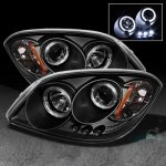 2010 Chevy Cobalt Black Dual Halo Projector Headlights with LED