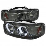 2003 GMC Sierra 2500 Smoked CCFL Halo Projector Headlights with LED