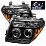 2005 Nissan Frontier Black Dual Halo Projector Headlights with LED