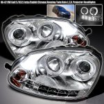 2006 VW Jetta Clear Dual Halo Projector Headlights with LED Daytime Running Lights