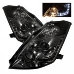 2004 Nissan 350Z Smoked Projector Headlights with LED DRL