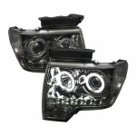 2009 Ford F150 Smoked CCFL Halo Projector Headlights with LED