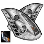 2003 Infiniti G35 Coupe Clear Halo Projector Headlights with LED Daytime Running Lights