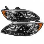2006 Mazda 3 Sedan Black Projector Headlights with LED Daytime Running Lights