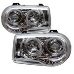 2006 Chrysler 300C Clear Dual Halo Projector Headlights with Integrated LED