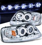 Ford Expedition 1997-2002 Clear Halo Projector Headlights with LED