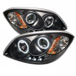 2009 Chevy Cobalt Black CCFL Halo Projector Headlights with LED