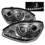 Mercedes Benz S Class 2000-2005 Clear Projector Headlights with LED Daytime Running Lights