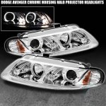 Dodge Avenger 1997-2000 Clear Dual Halo Projector Headlights with Integrated LED