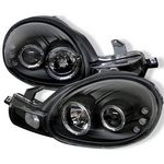 2000 Dodge Neon Black Dual Halo Projector Headlights with Integrated LED