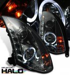 Infiniti G35 Coupe 2003-2006 Smoked Halo Projector Headlights with LED Daytime Running Lights