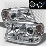 2002 Jeep Grand Cherokee Clear Dual Halo Projector Headlights with LED