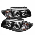 BMW 1 Series 2008-2010 Black Dual Halo Projector Headlights