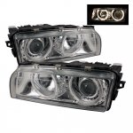 BMW 7 Series 1999-2001 Clear Dual Halo Projector Headlights
