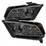 2011 Ford Mustang Smoked Halo Projector Headlights with LED