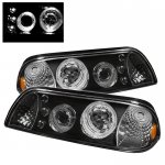 1992 Ford Mustang Black Halo Projector Headlights with LED