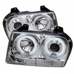 Chrysler 300 2005-2008 Clear CCFL Halo Projector Headlights with LED