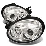 2003 Dodge Neon Clear Dual Halo Projector Headlights with Integrated LED