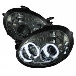 2003 Dodge Neon Smoked CCFL Halo Projector Headlights with LED