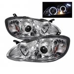2004 Toyota Corolla Clear Dual Halo Projector Headlights with LED