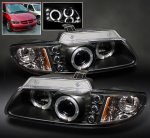 1996 Plymouth Voyager Black Dual Halo Projector Headlights with Integrated LED