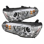 Mitsubishi Lancer 2008-2012 Clear Halo Projector Headlights with LED