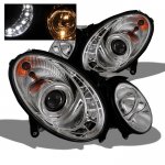 2005 Mercedes Benz E Class Clear HID Projector Headlights with LED DRL