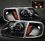 Ford Expedition 1997-2002 Black Projector Headlights and Corner Lights