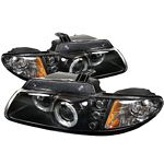 2000 Dodge Caravan Black Dual Halo Projector Headlights with Integrated LED