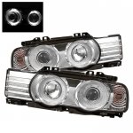1992 BMW 7 Series Clear Dual Halo Projector Headlights