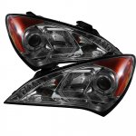 2011 Hyundai Genesis Smoked Halo Projector Headlights with LED