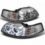 Ford Mustang 1999-2004 Clear Halo Projector Headlights with LED
