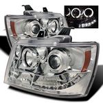 Chevy Avalanche 2007-2013 Clear Halo Projector Headlights with LED