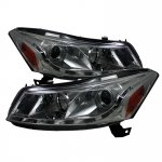 Honda Accord Sedan 2008-2012 Smoked Projector Headlights with LED DRL