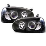 1998 VW Golf Black Halo Projector Headlights with Integrated LED