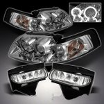 Ford Mustang 1999-2004 Clear Halo Projector Headlights and Fog Lights Set