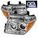 2008 Nissan Frontier Clear Dual Halo Projector Headlights with LED