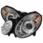 2005 Mercedes Benz E Class Clear Projector Headlights with LED DRL