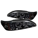 1998 Ford Mustang Smoked Dual Halo Projector Headlights with Integrated LED