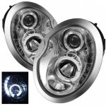 Mini Cooper 2002-2006 Clear Halo Projector Headlights with LED Daytime Running Lights