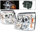Cadillac Escalade 2002 Clear Projector Headlights with CCFL Halo and LED
