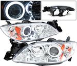 Mazda 3 Sedan 2004-2007 Anzo Clear CCFL Halo Projector Headlights