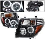2008 Nissan Frontier Black Projector Headlights CCFL Halo LED