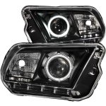 Ford Mustang 2010-2012 Projector Headlights Black CCFL Halo LED